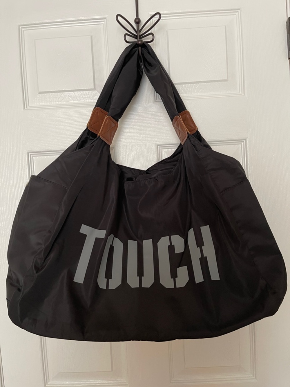 NWOT..Touch Black Tote Bag with Brown Accent
